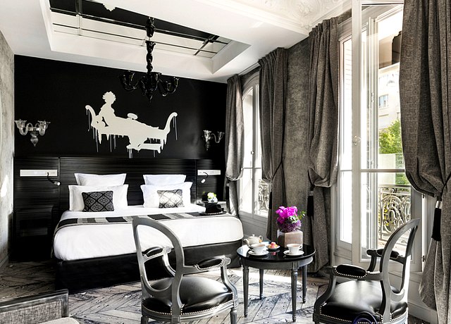 chambre avec miroir au plafond à paris maison albar le champs elysée